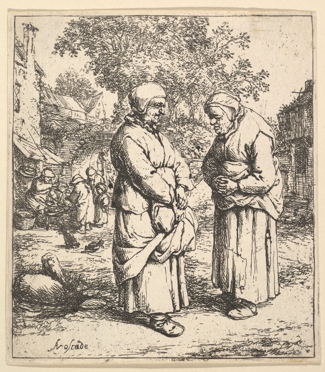 Twee roddelaars door Adriaen Jansz. van Ostade