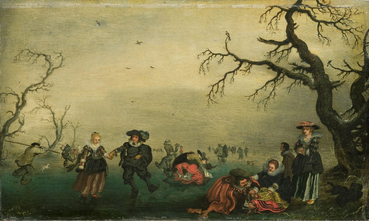 Schaatsers door Adriaen Pietersz van de Venne