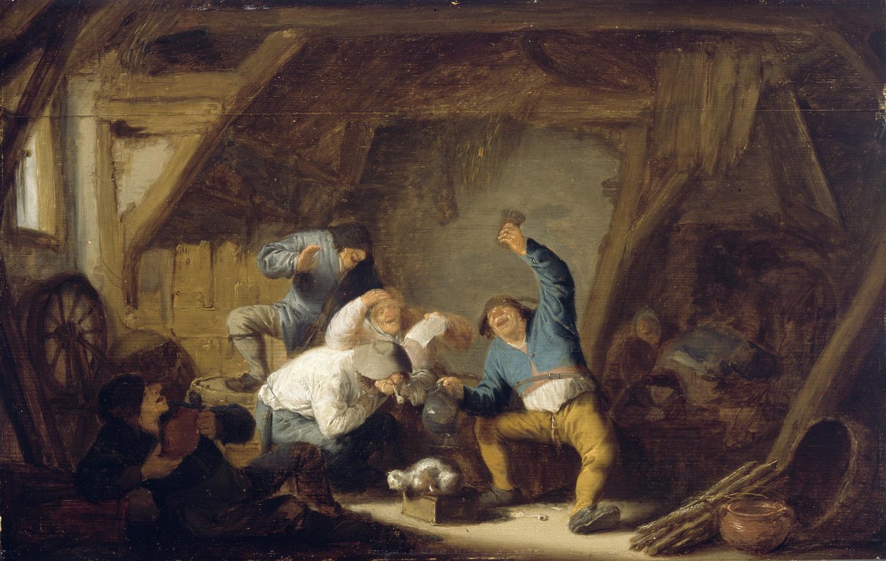 Boors drinken en zingen door Adriaen van Ostade