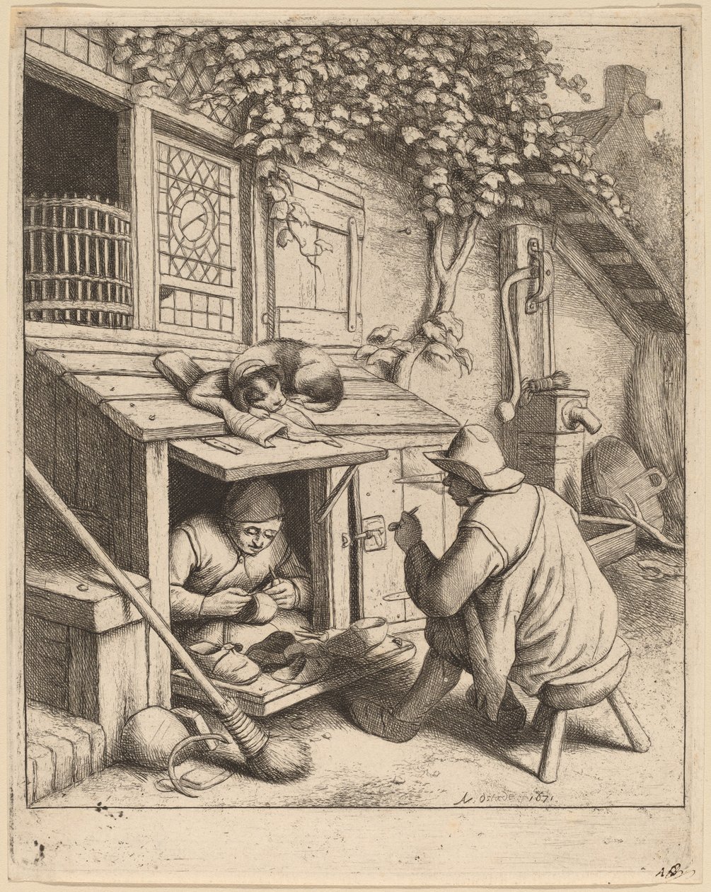 Schoenmaker door Adriaen van Ostade
