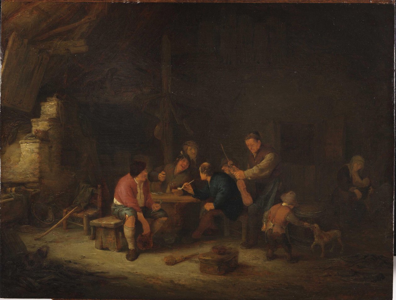 Interieur met Boeren door Adriaen Jansz. van Ostade
