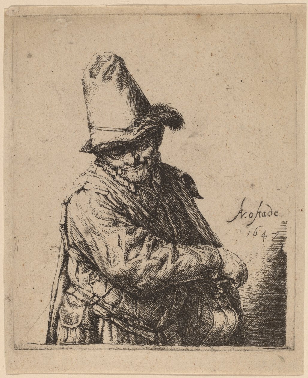 Draaiorgelman door Adriaen van Ostade