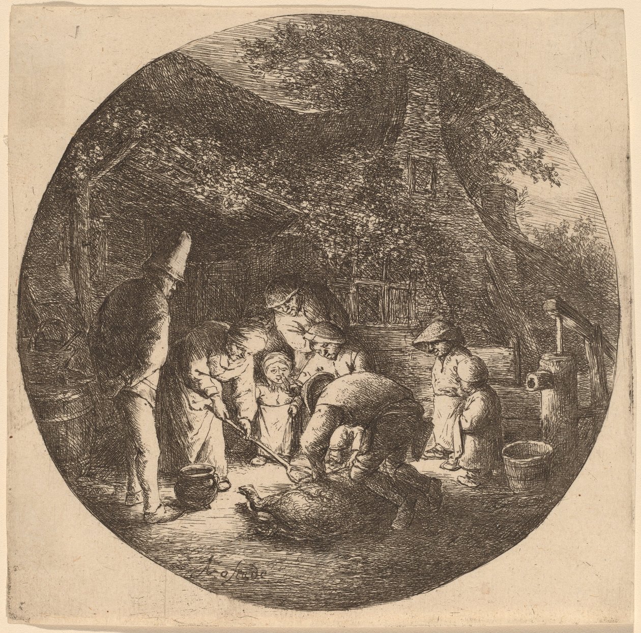 Varkensslachters door Adriaen van Ostade