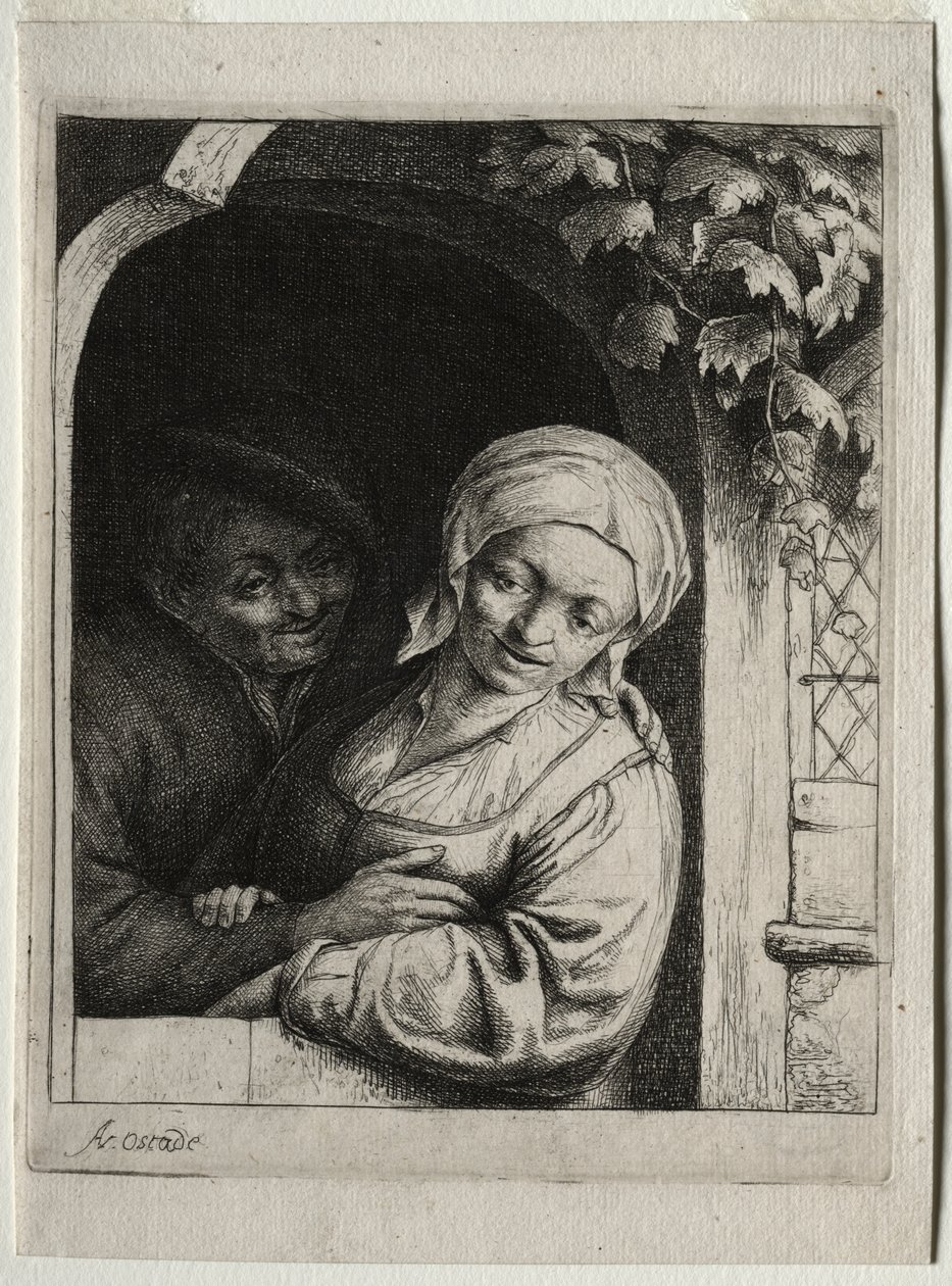 Landelijke Tederheid (Dorpsromantiek) door Adriaen van Ostade