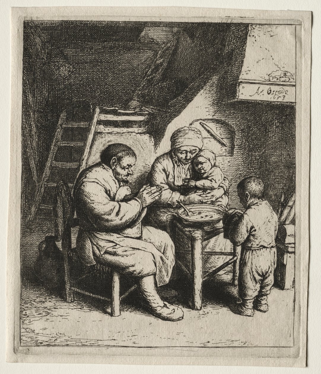 Dankgebed door Adriaen van Ostade