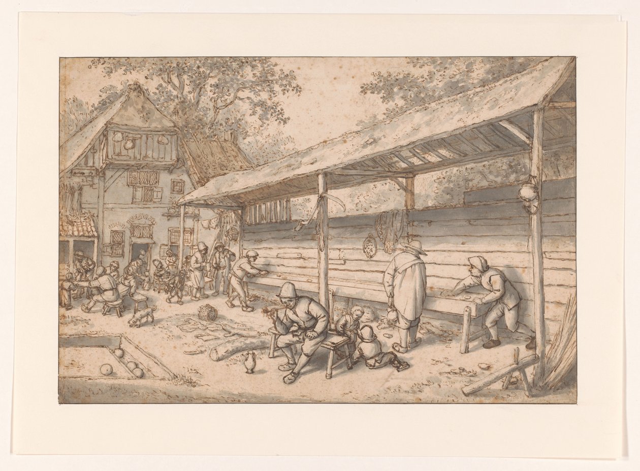 De klosbaan door Adriaen van Ostade