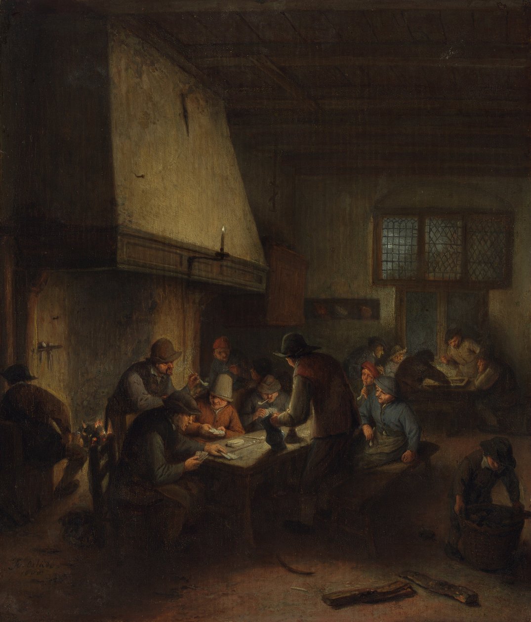 Tafereel in een taverne, vroege 1660s door Adriaen van Ostade