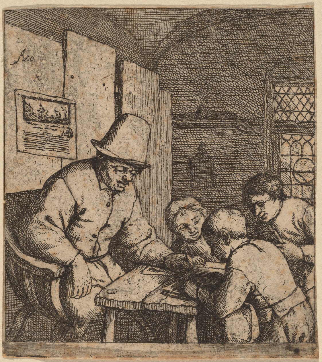 De schoolmeester door Adriaen van Ostade