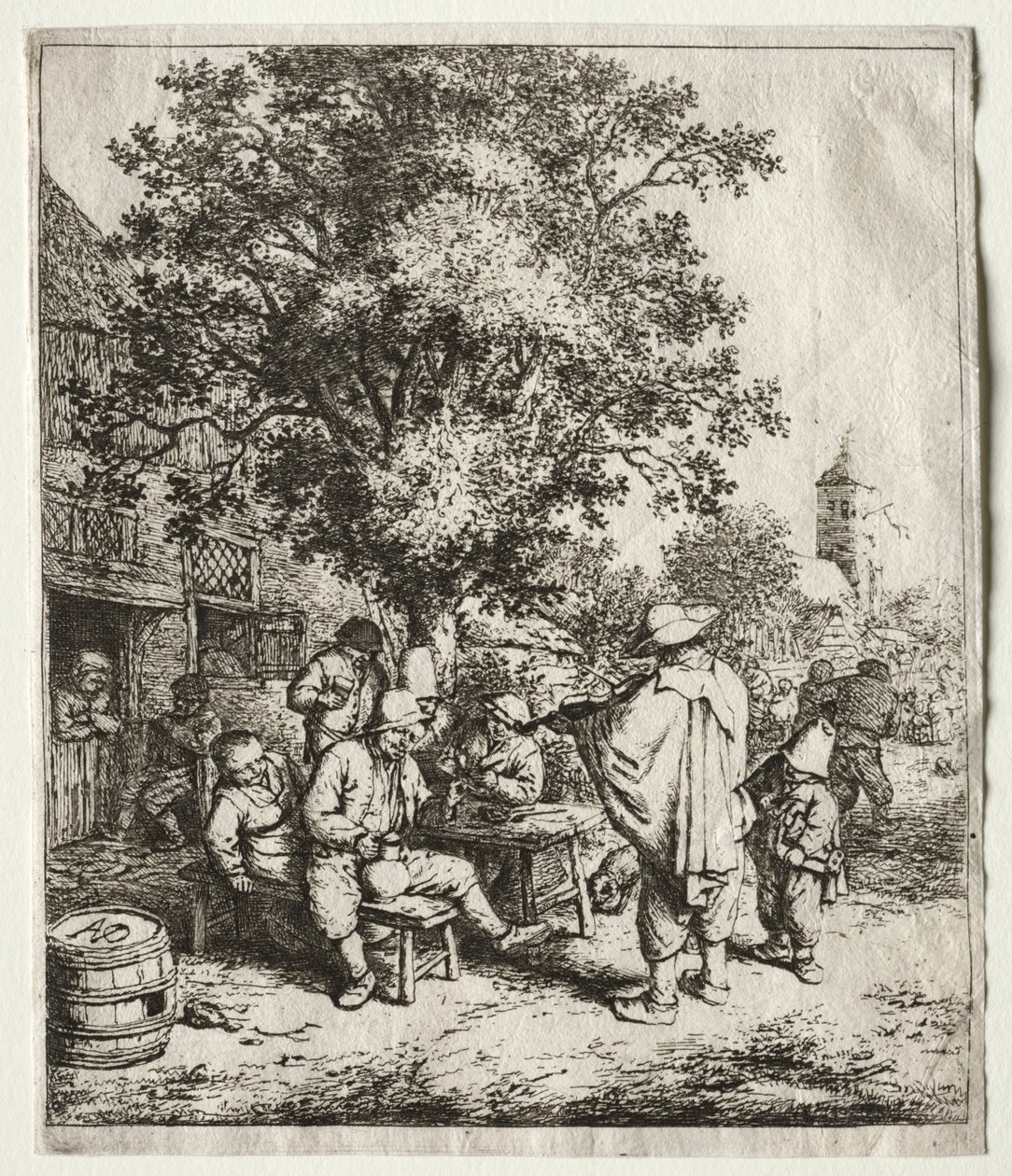 De violist en de draailierjongen door Adriaen van Ostade