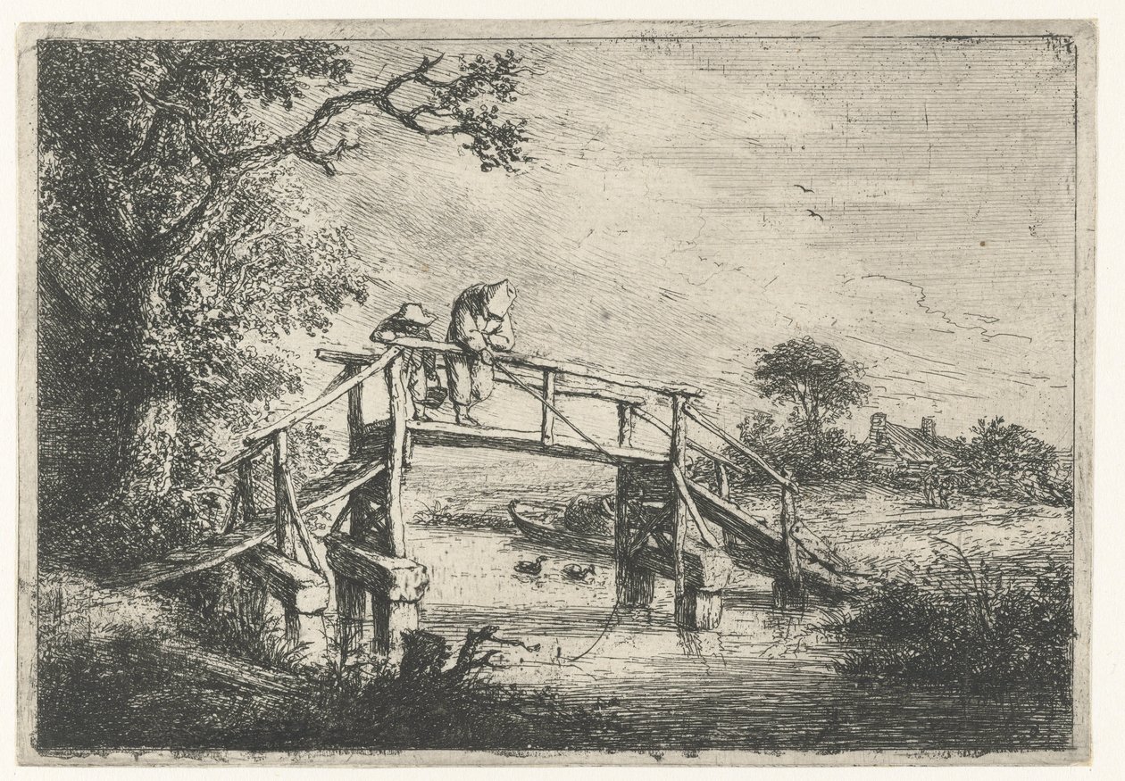 Twee Vissers op een Brug door Adriaen van Ostade