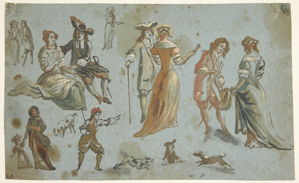 Figurenstudies door Adriaen van de Velde