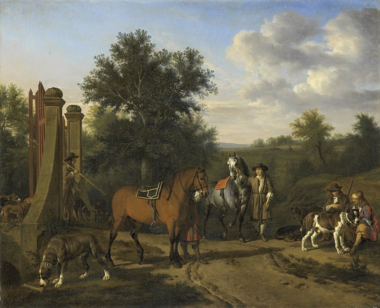 De jachtpartij door Adriaen van de Velde