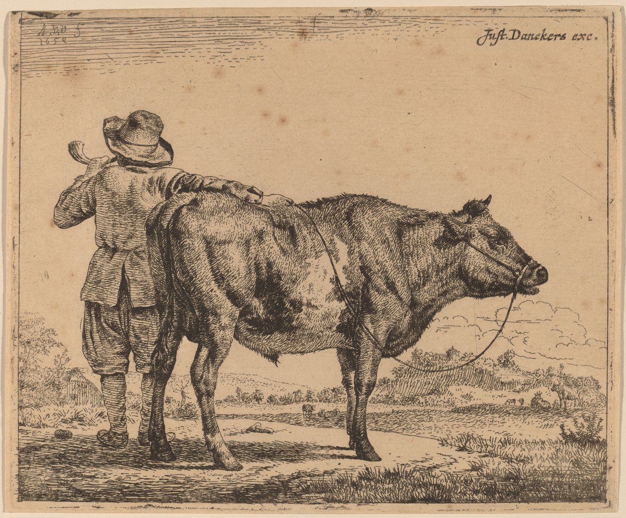 Jonge Herder met een Stier door Adriaen van de Velde