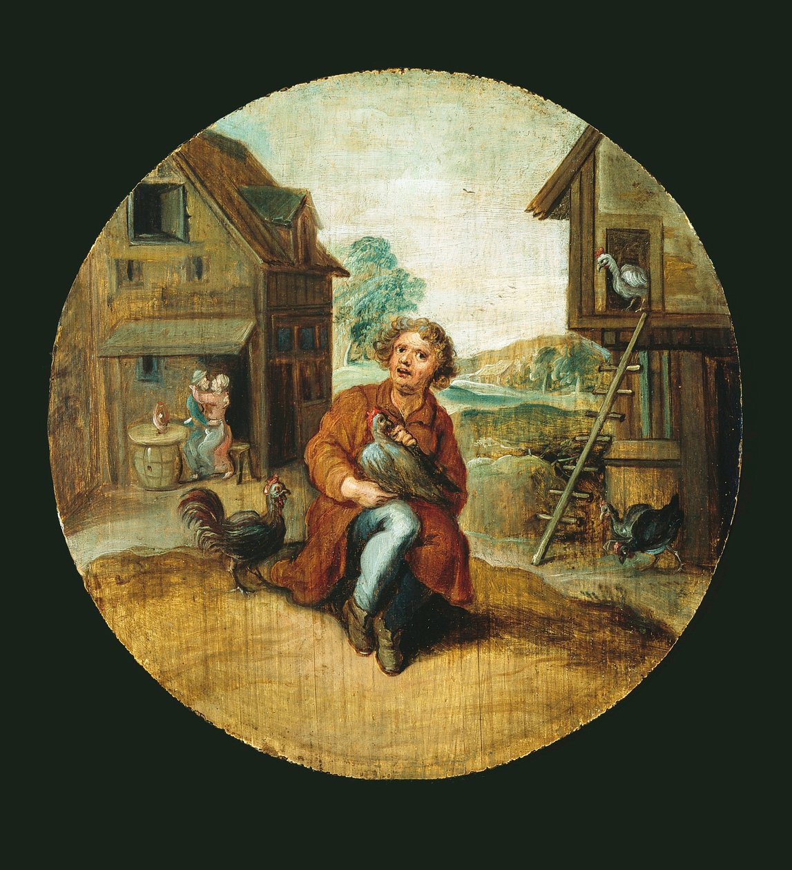 Op het erf door Adriaen van de Venne