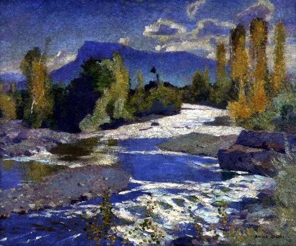 Een Rivier in de Dauphiné, Middag door Adrian Scott Stokes