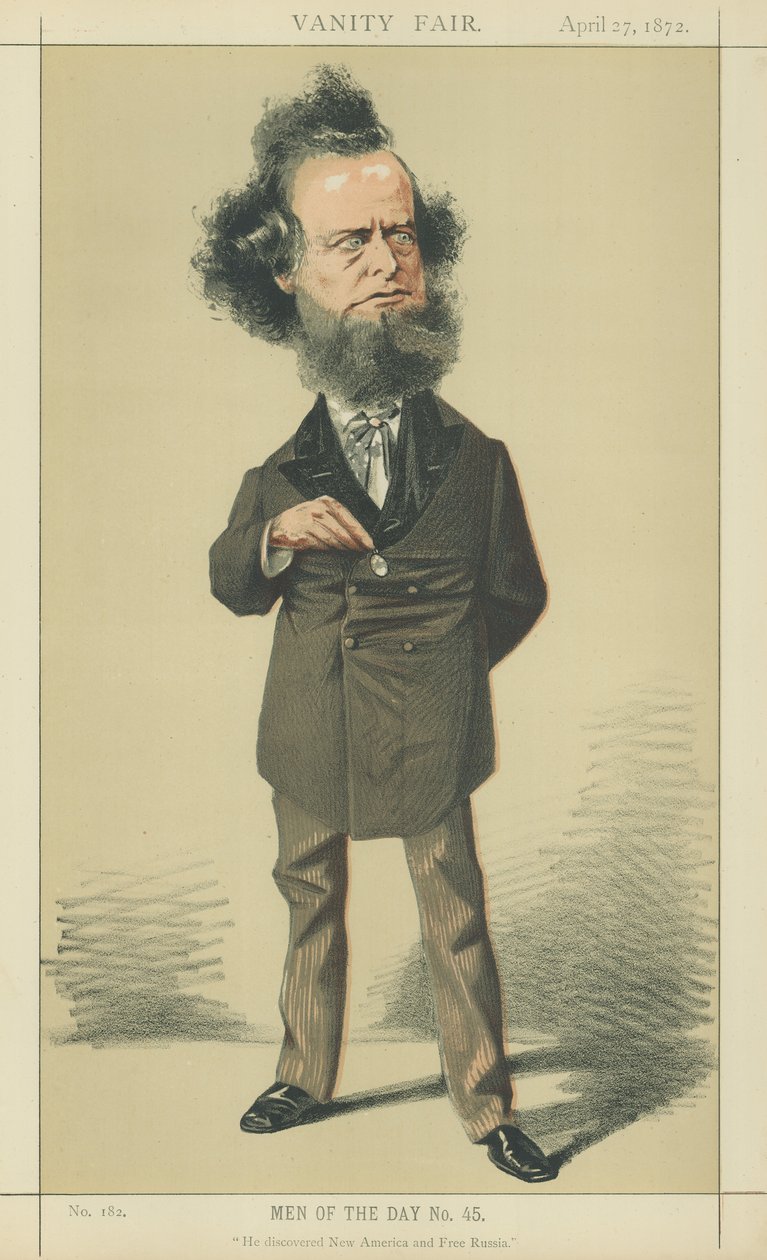 William Hepworth Dixon (kleurenlitho) door Adriano Cecioni