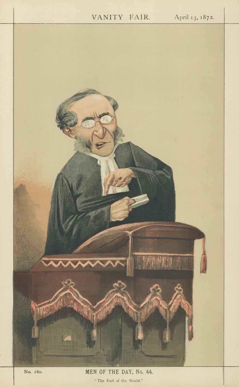 Dominee John Cumming (kleurenlitho) door Adriano Cecioni