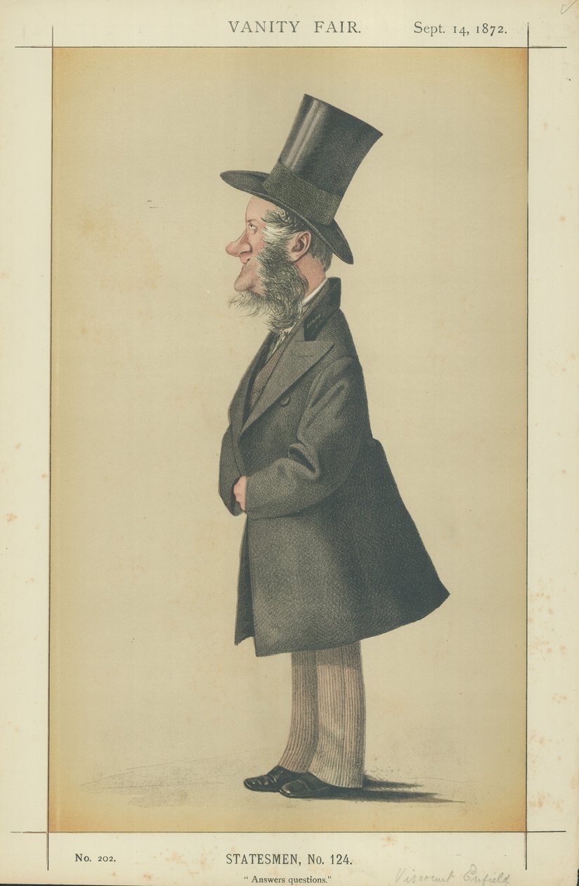Burggraaf Enfield (kleurenlitho) door Adriano Cecioni