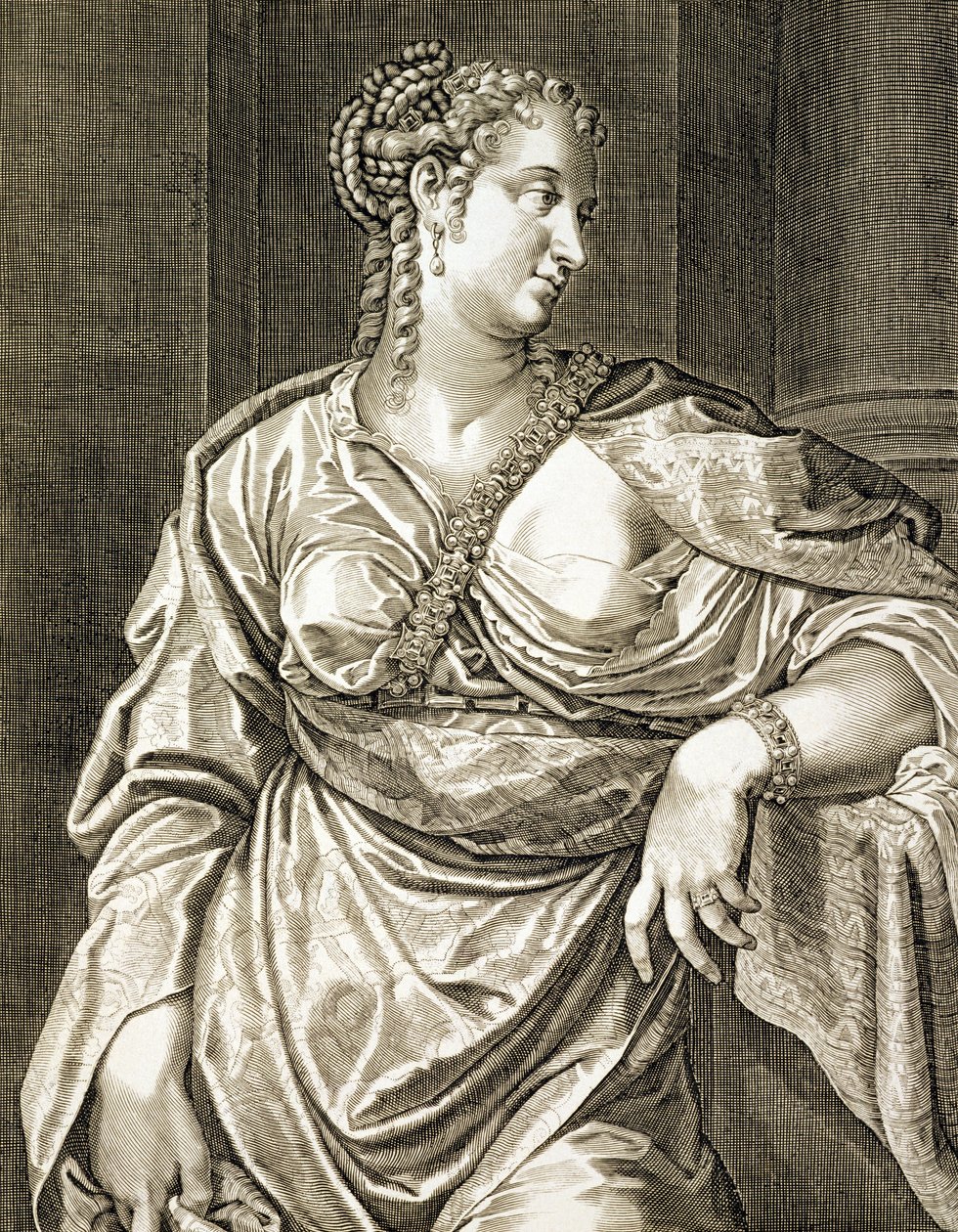 Agrippina vrouw van Tiberius door Aegidius Sadeler or Saedeler