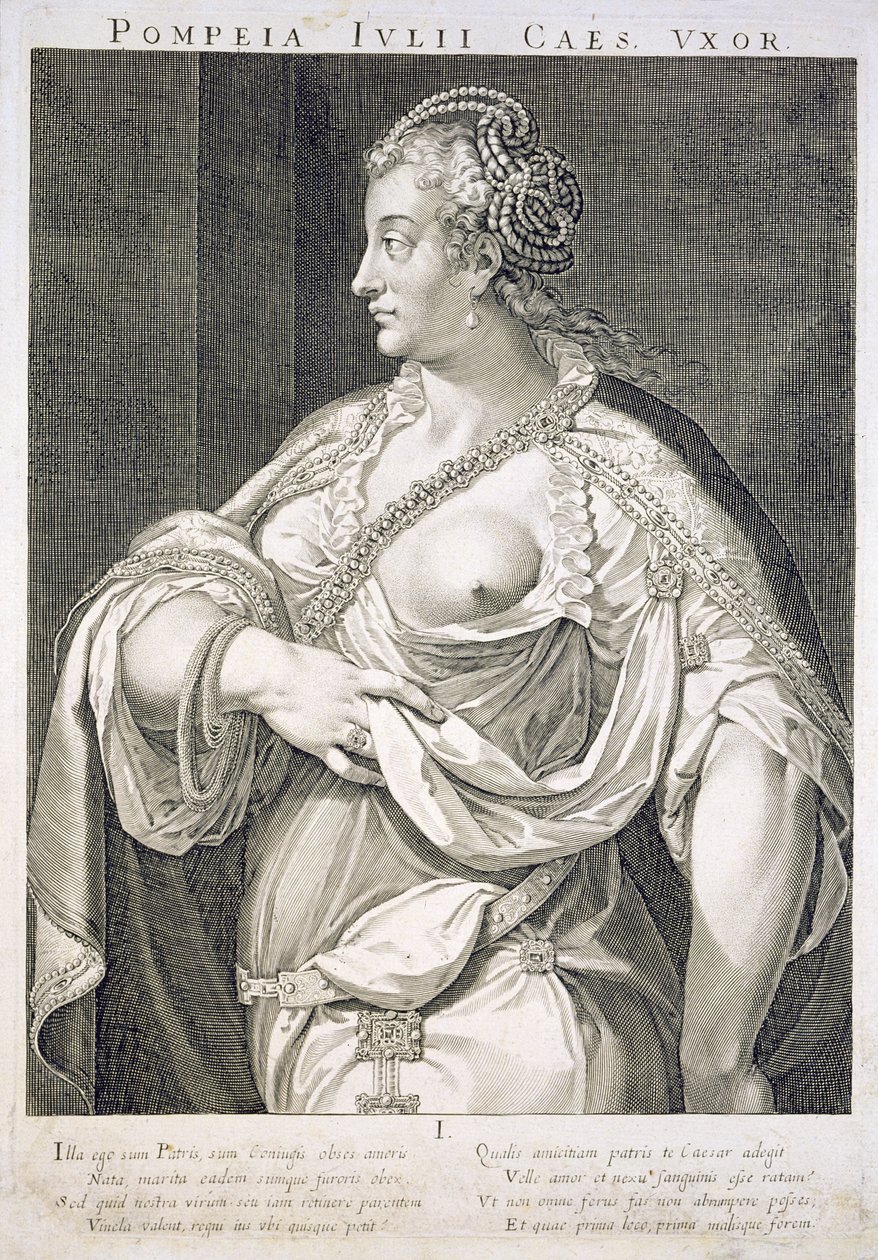 Pompeia (gest. 122 n.Chr.) vrouw van Julius Caesar door Aegidius Sadeler or Saedeler