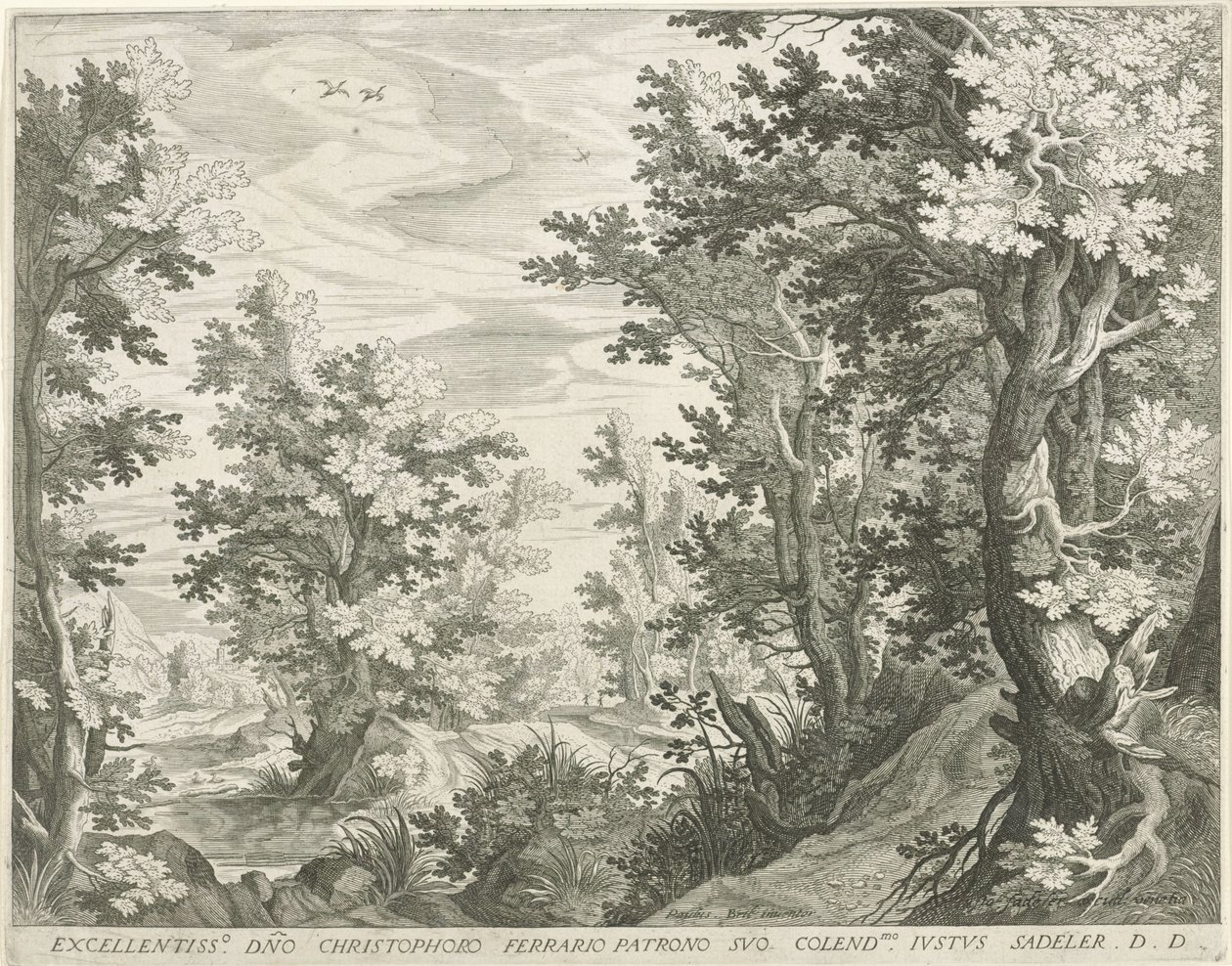 Boslandschap door Egidius  Sadeler (II)