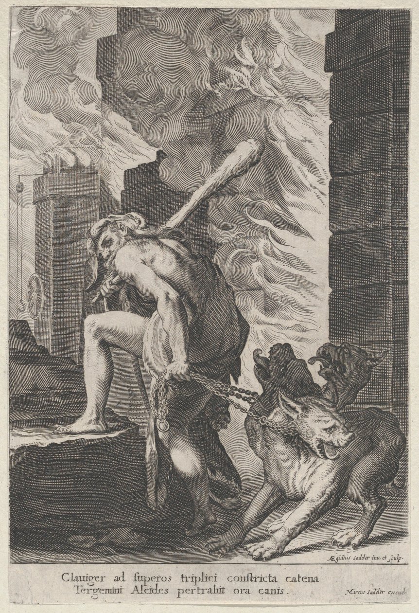 Hercules en Cerberus, 1586-1629 door Aegidius Sadeler II