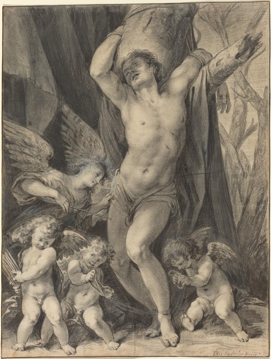 Het Martelaarschap van Sint Sebastiaan door Aegidius Sadeler II