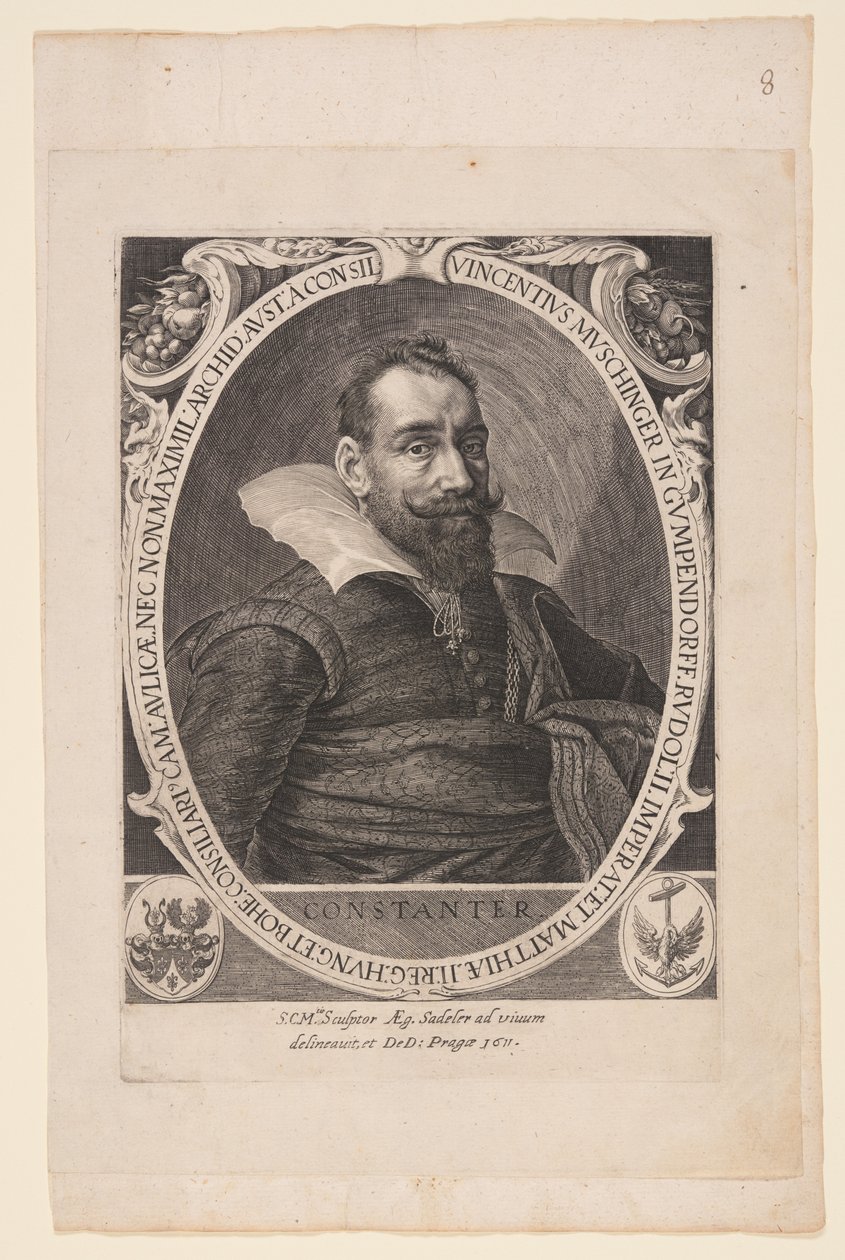Vincent Muschinger von Gumpendorff, arts door Aegidius Sadeler II