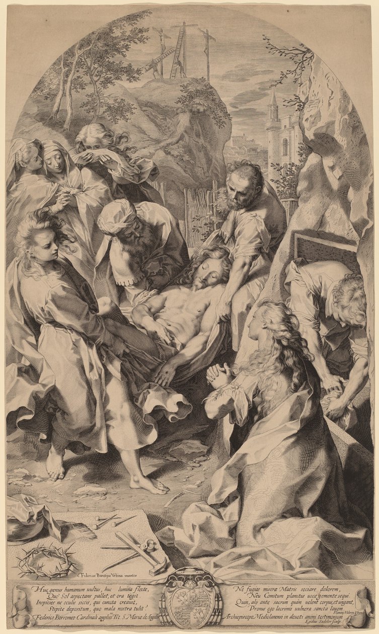 De Graflegging door Aegidius Sadeler II after Federico Barocci