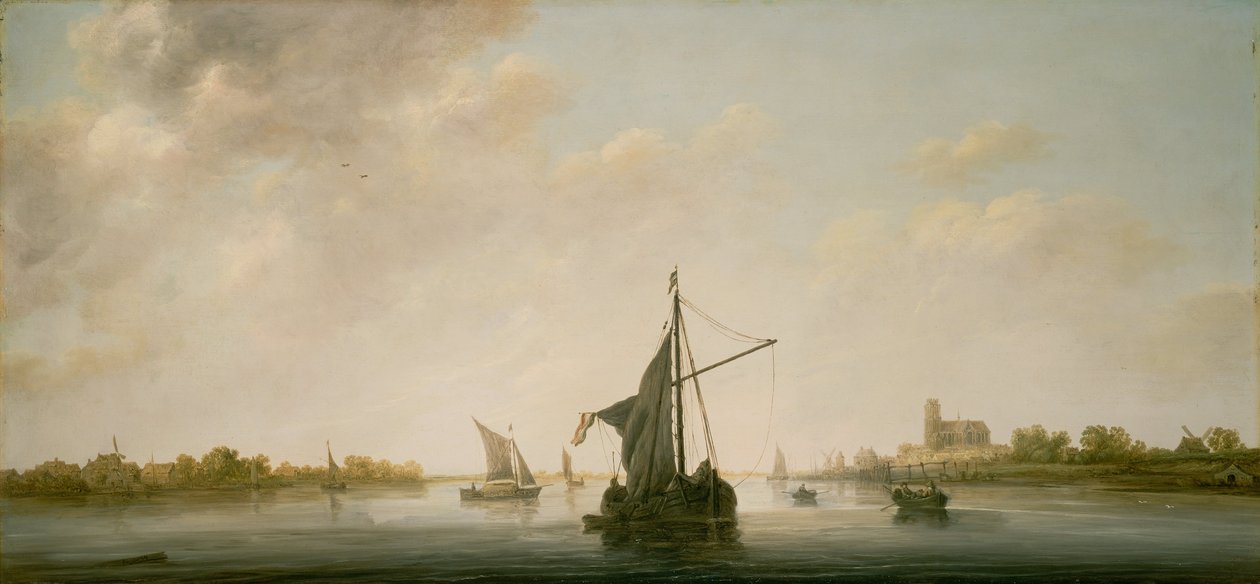 Een uitzicht op de Maas bij Dordrecht door Aelbert Cuyp