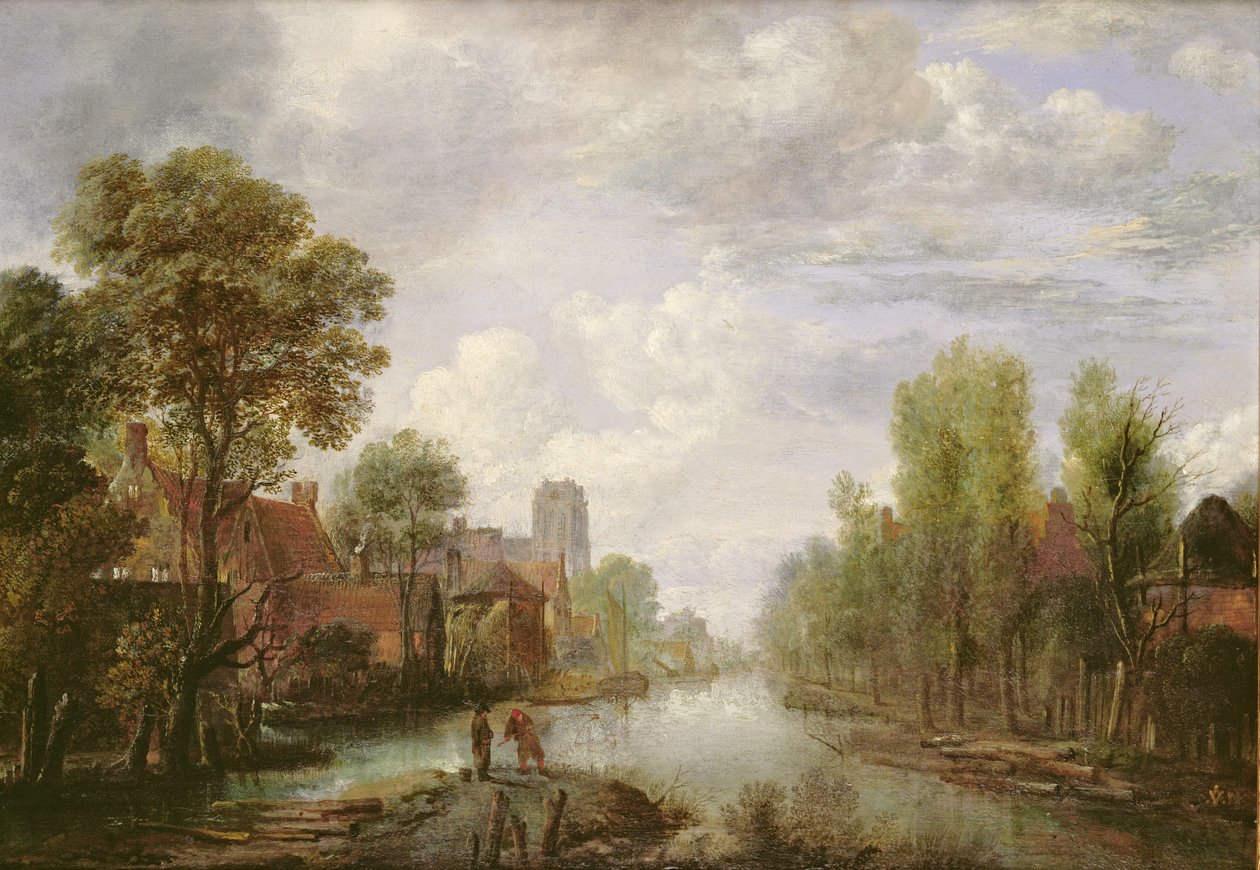 Landschap met een Kanaal door Aert van der Neer