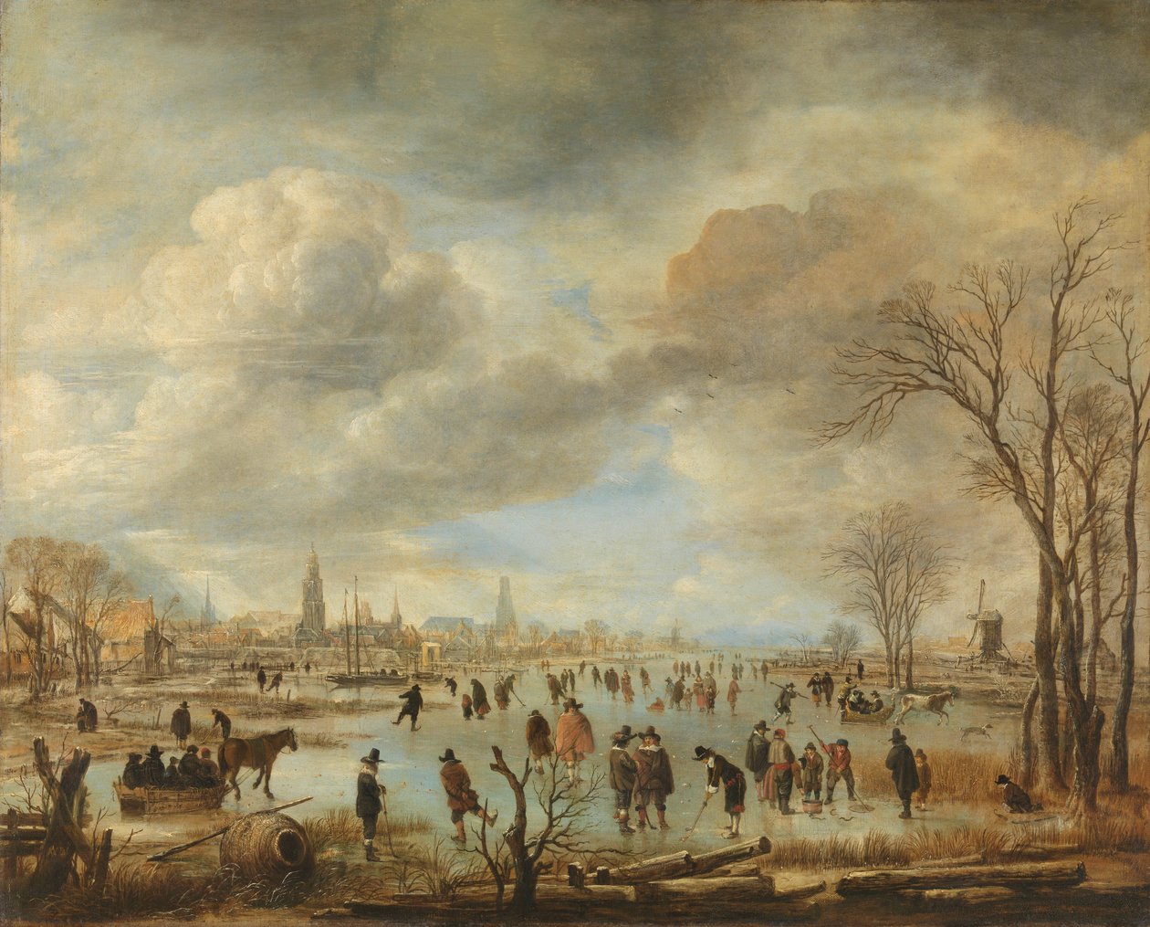 Rivierzicht in de winter, ca. 1655-60 door Aert van der Neer