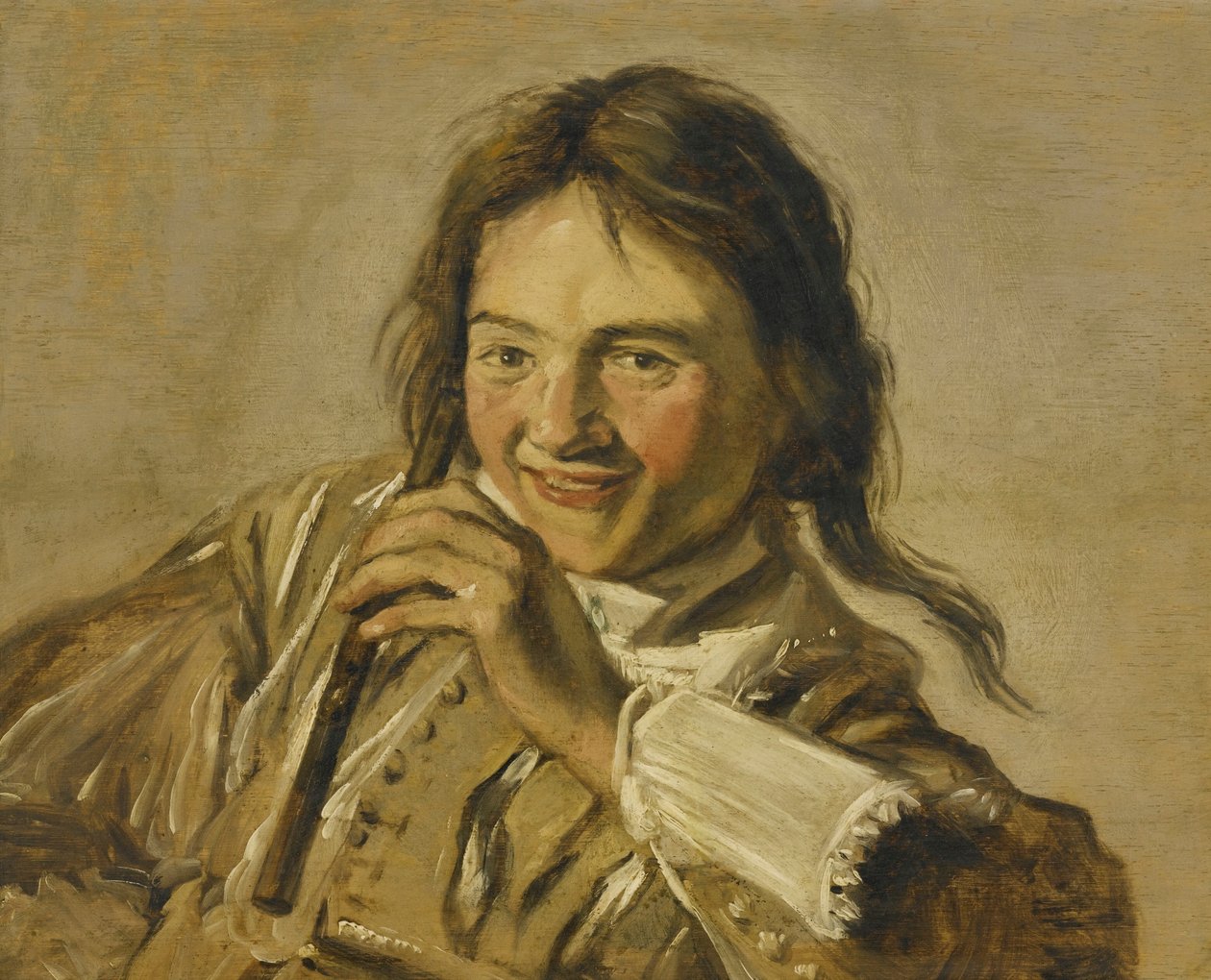 Een jongen met een fluit door After Frans Hals