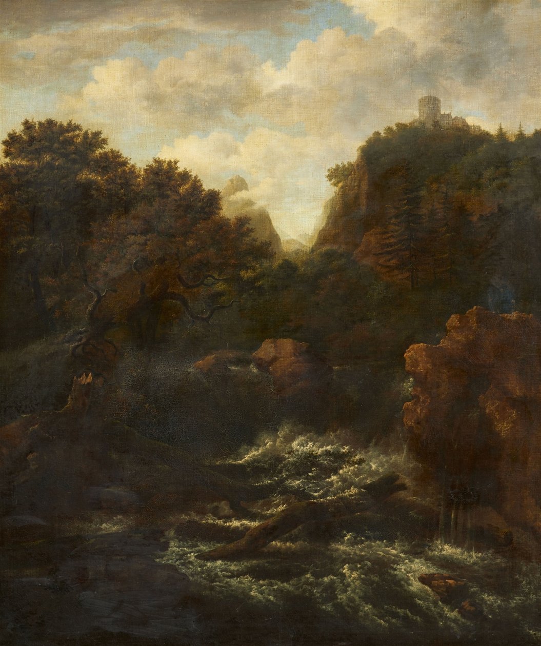 Berglandschap met waterval door after Jacob van Ruisdael