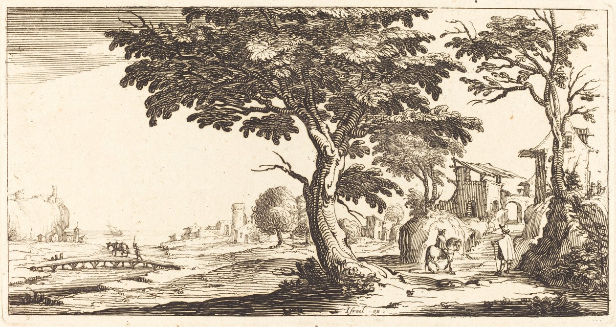 Landschap door After Jacques Callot