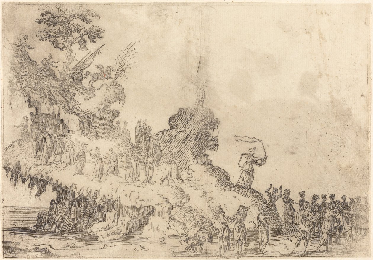 De Vlot van de Berg Parnassus door After Jacques Callot