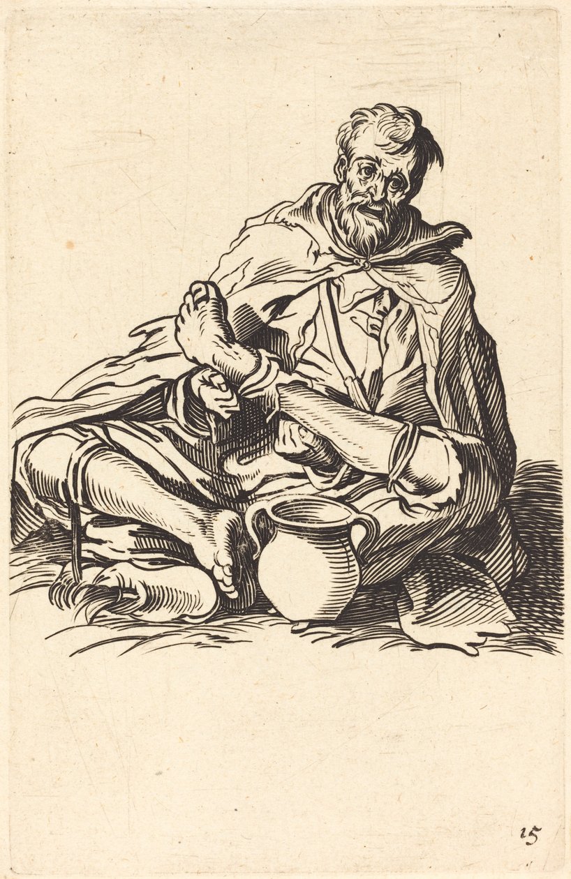 De Zieke Man door After Jacques Callot