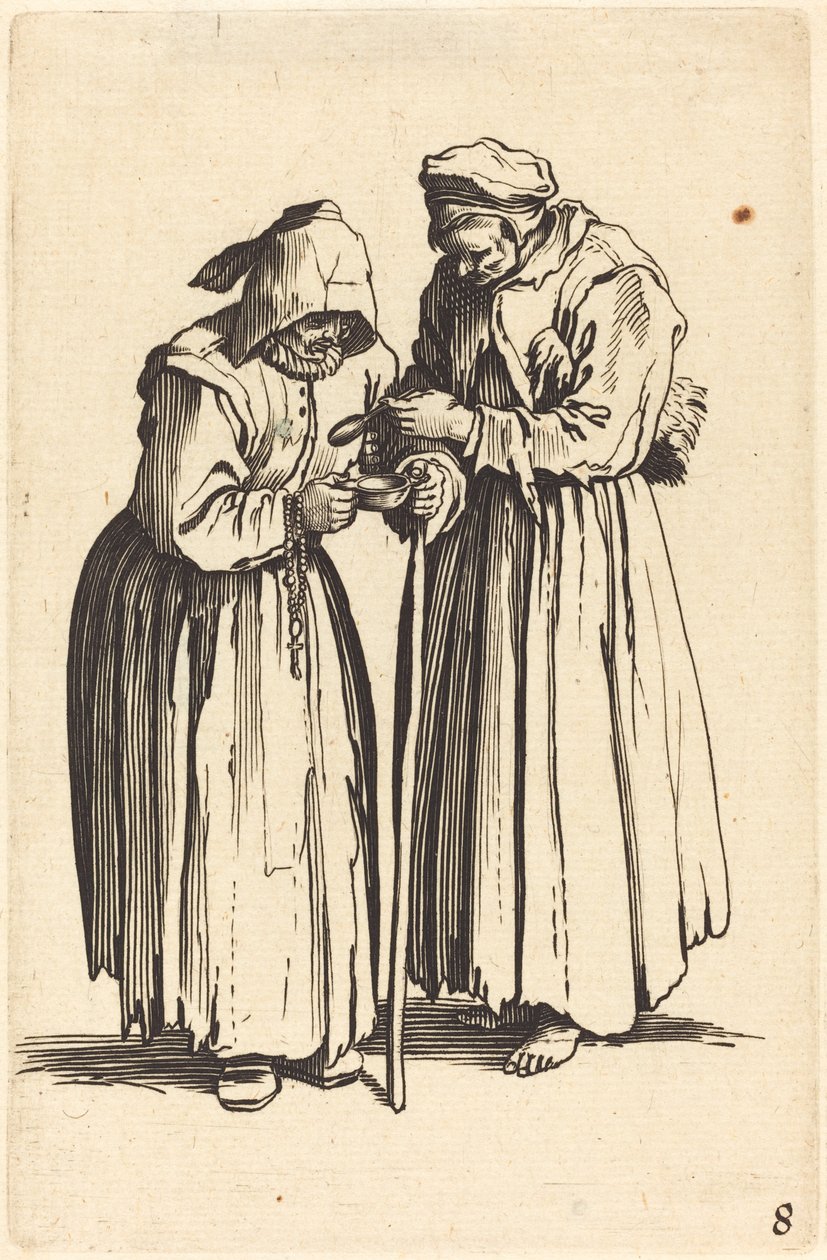Twee Bedelende Vrouwen door After Jacques Callot