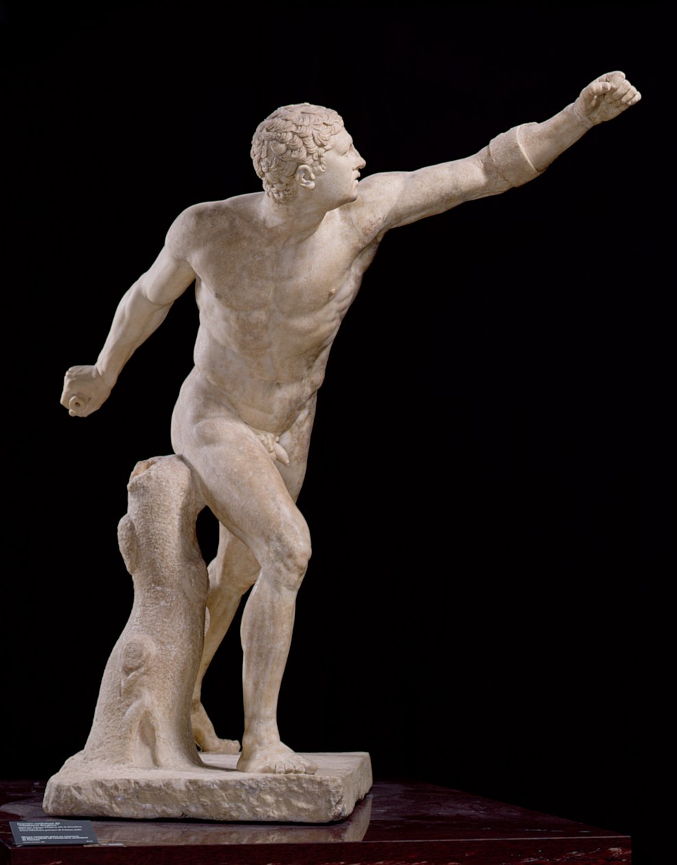 De Borghese Gladiator, naar Lysippos (fl.370-310 v.Chr.) c.100 v.Chr. (marmer) door Agasias