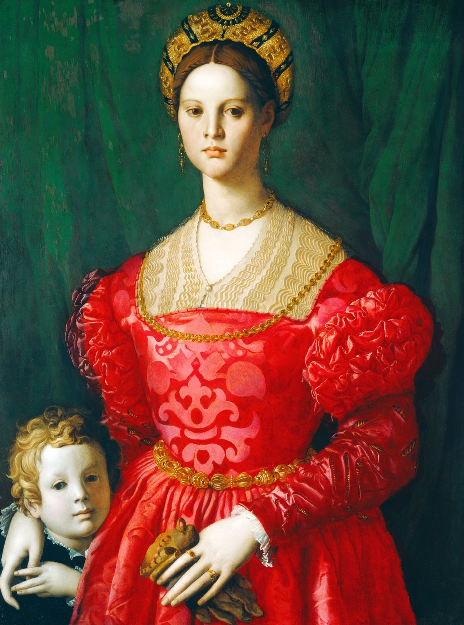 Een jonge vrouw en haar kleine jongen door Agnolo Bronzino