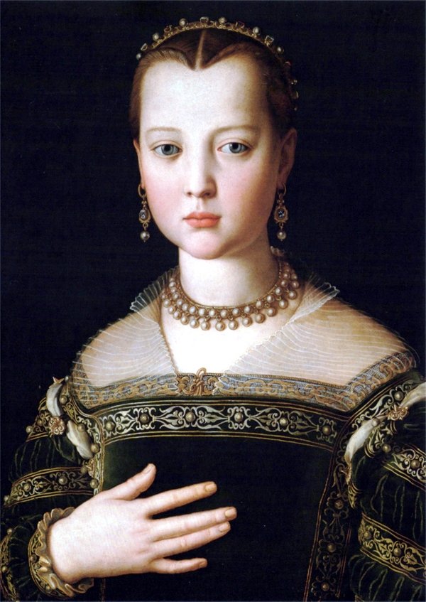 Maria de Medici door Agnolo Bronzino