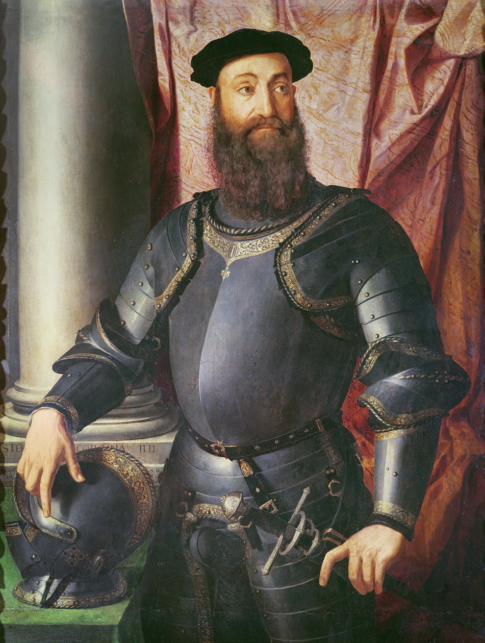 Portret van Stefano Colonna, generaal van Karel V, 1546 door Agnolo Bronzino