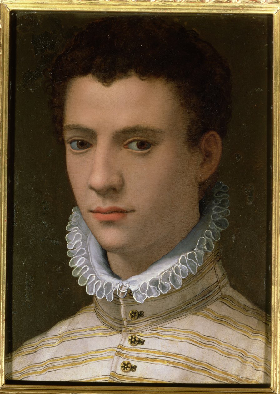 Portret van een jonge man door Agnolo Bronzino