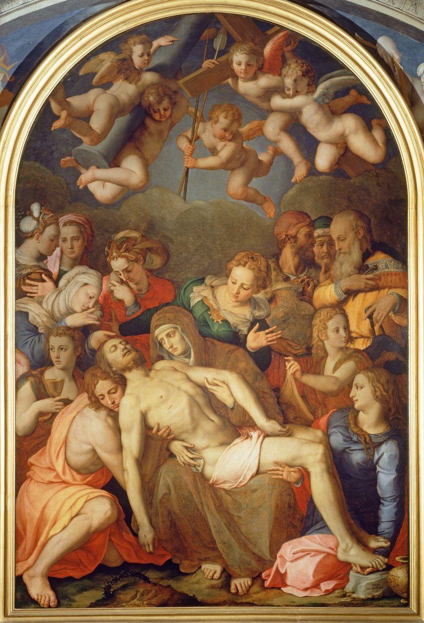 De kruisafneming, 1555 door Agnolo Bronzino