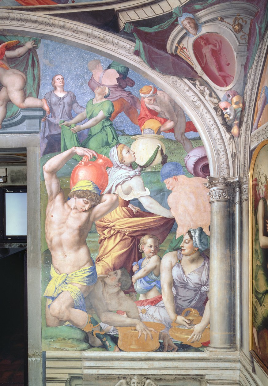De val van manna, uit de Capella di Eleonora, 1555 door Agnolo Bronzino