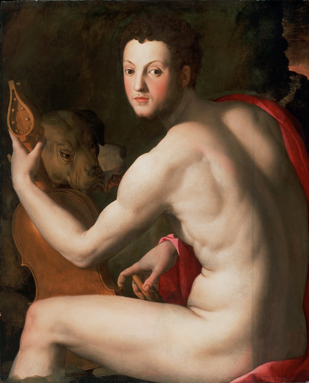 Portret van Cosimo I de Medici als Orpheus door Agnolo Bronzino