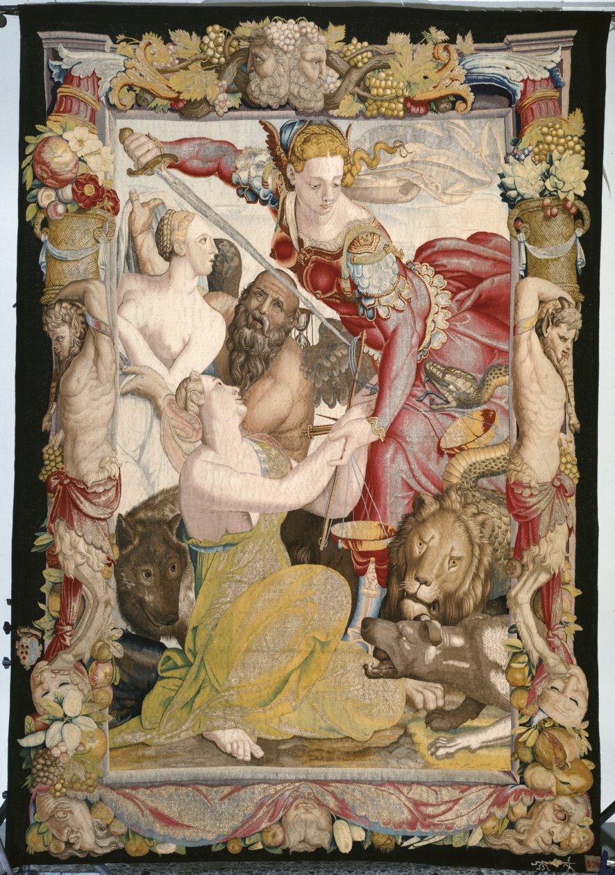 Gerechtigheid levert Onschuld door Agnolo (after) Bronzino