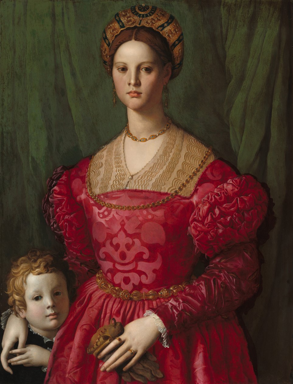 Een jonge vrouw en haar kleine jongen door Agnolo Bronzino