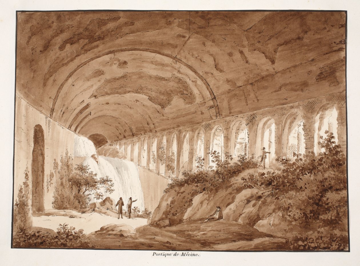 Portiek van de Villa Maecenas, 1833 door Agostino Tofanelli