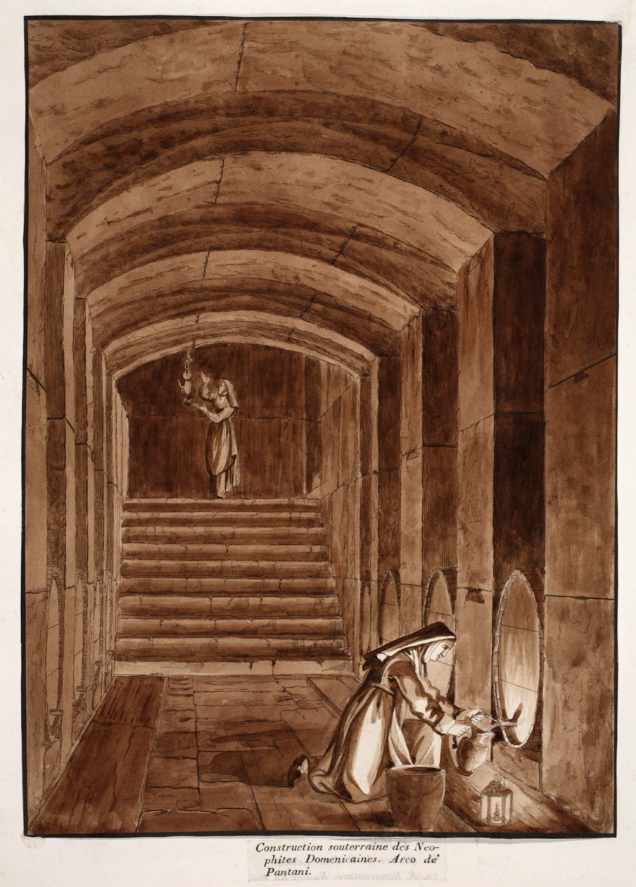 Het ondergrondse gebouw van de Neofiet Dominicaanse nonnen. Arco dei Pantani, 1833 door Agostino Tofanelli